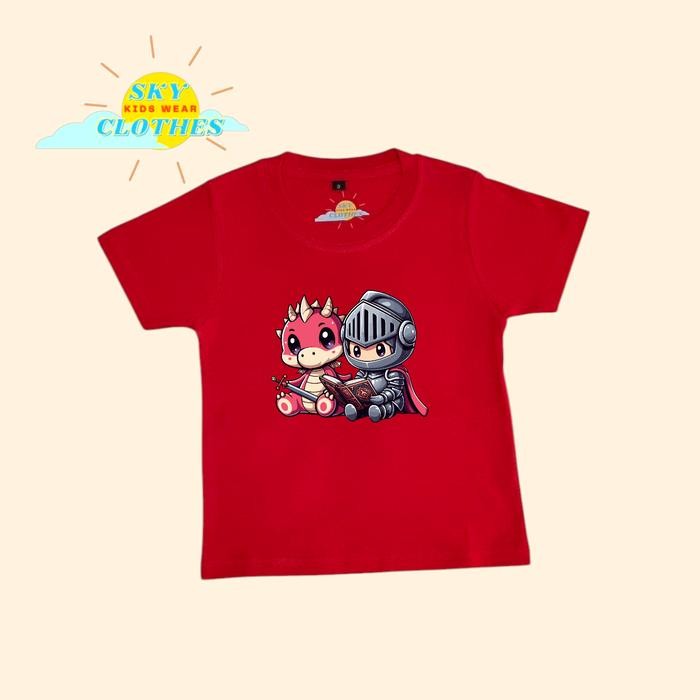 Kaos Anak Kesatria Naga Kaos Prajurit Naga Tshirt Dragon Warrior - 1-2 tahun, Hitam