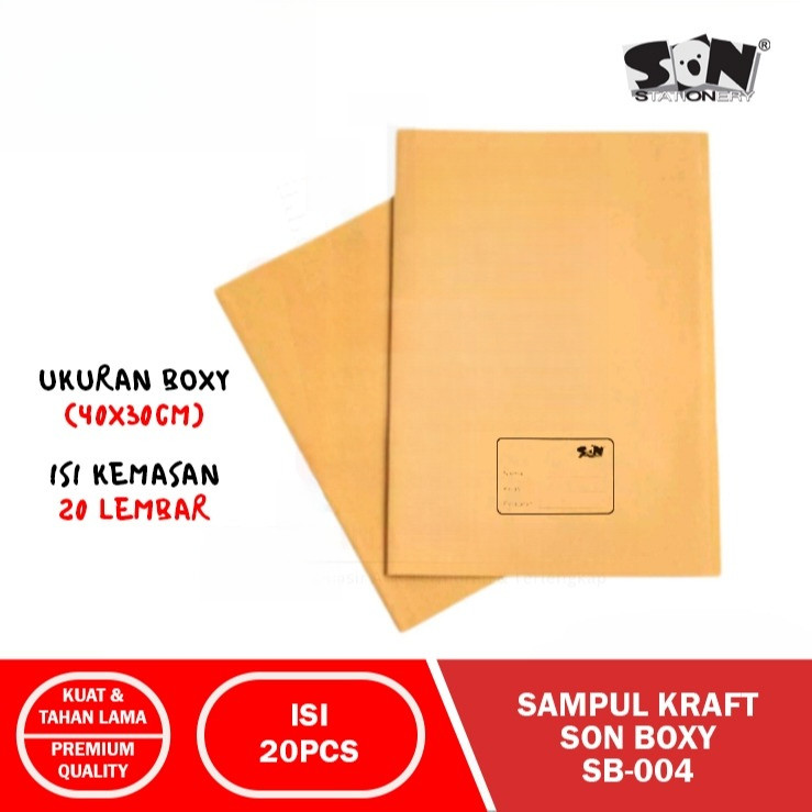 

SON Sampul Coklat Samson Nama Boxy 20 lembar - Sampul Kraft Coklat Boxy / Sampul Buku Boxy Coklat