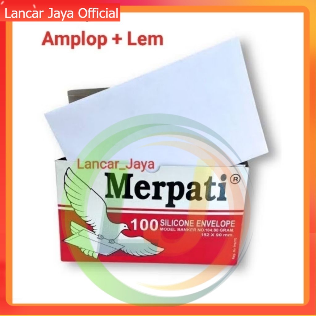 

[ATK] AMPLOP MERPATI 152X90mm PEREKAT 1 BOX ISI 100 LEMBAR | AMPLOP MERPATI TANGGUNG | AMPLOP MERPATI + LEM
