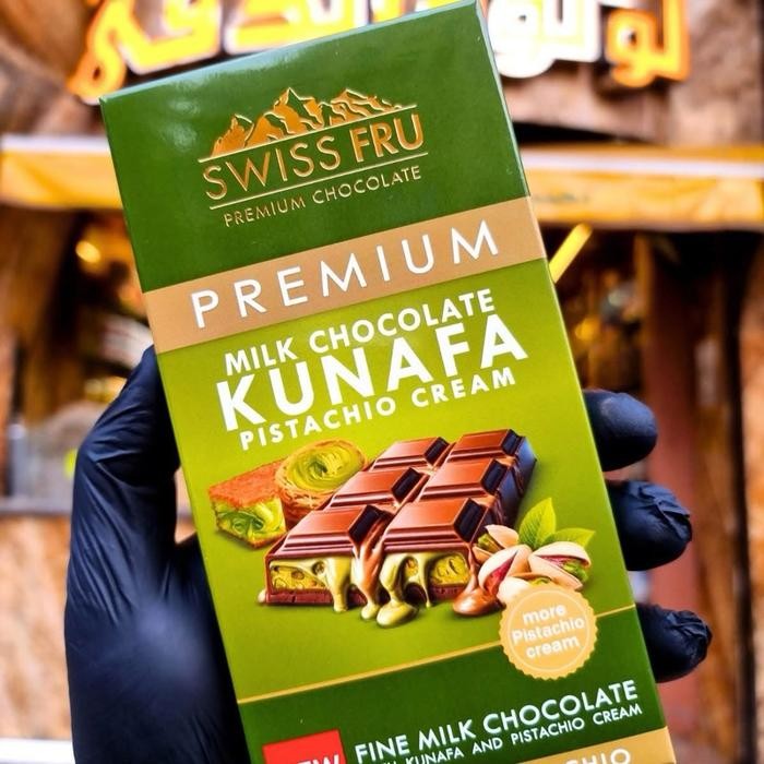 

COKLAT DUBAI KUNAFA PISTACHIO SWISS FRU ORIGINAL ARAB MESIR NIKMAT Chocolate Cokelat Manis Cemilan Food Snack - Milk chocolate