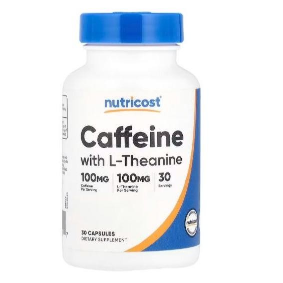 Nutricost Caffeine With L Theanine 240 Capsules Energy Fokus Konsentrasi USA - 30 Capsules
