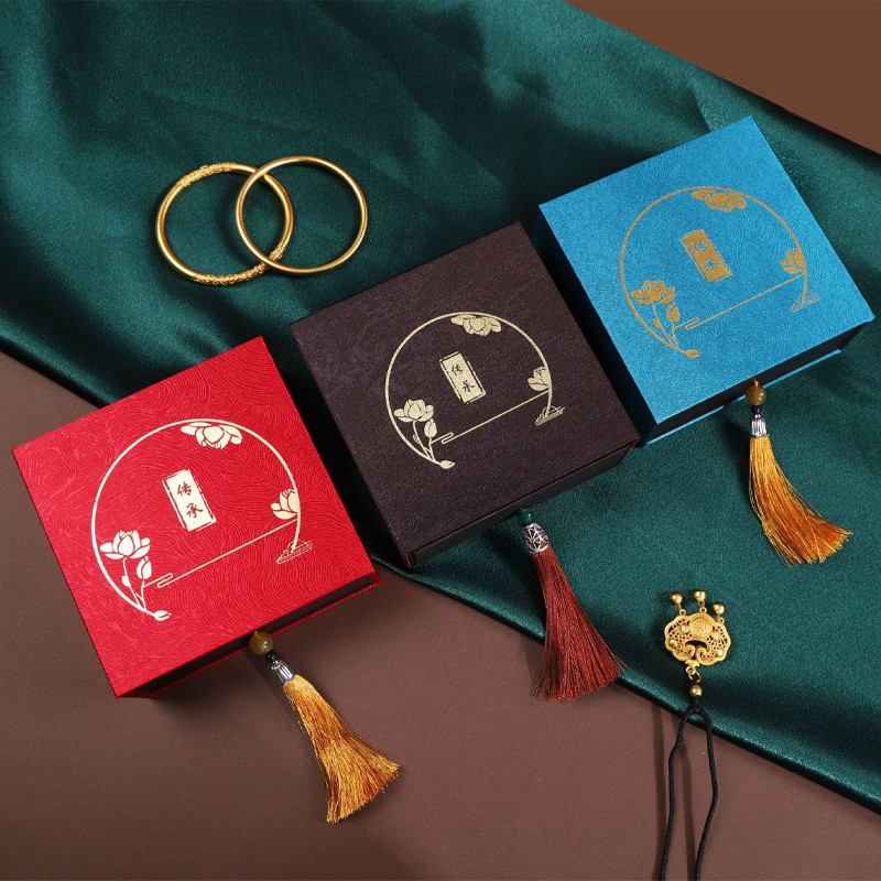 Wadah Gelang Kotak Box Gelang Retro Emas Box Gelang Perhiasan Premium