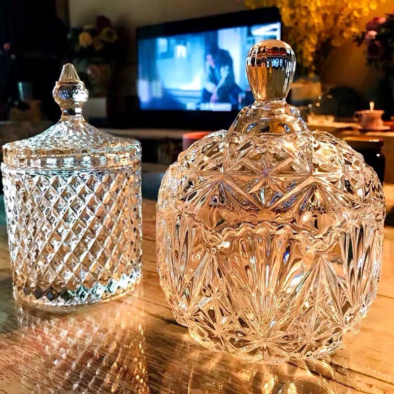 Toples Kaca Kristal Set Mewah Kristal Besar  Toples Kaca Jumbo Mewah Kristal Besar