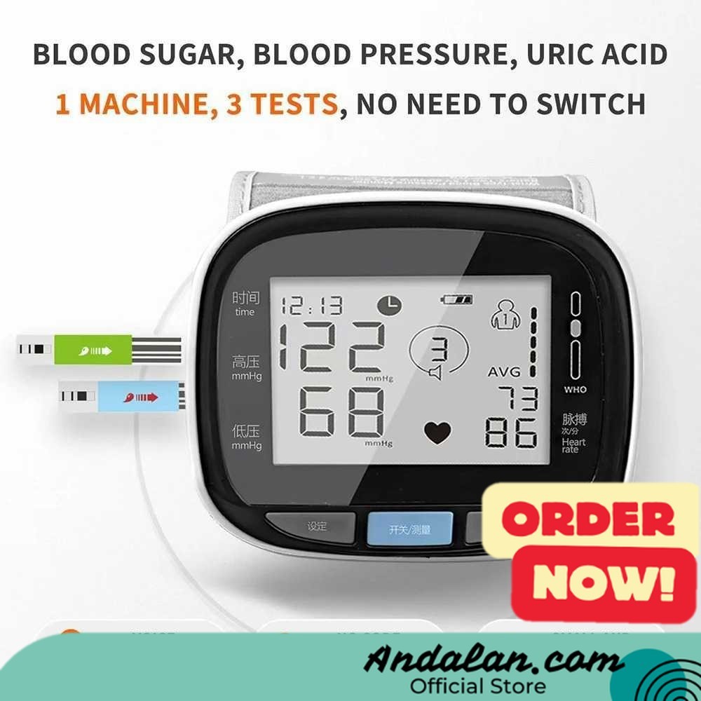 TaffOmicron Tensimeter Digital Pengukur Tekanan Darah Gula Darah - GUP-W5