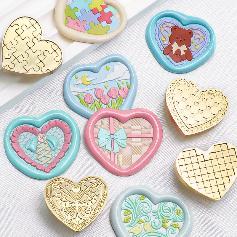 

Heart Series Stamp Wax Seal Stamp Head Fire Paint For Scrapbooking Envelope Wedding Invitation Birthday Gift Card Packaging