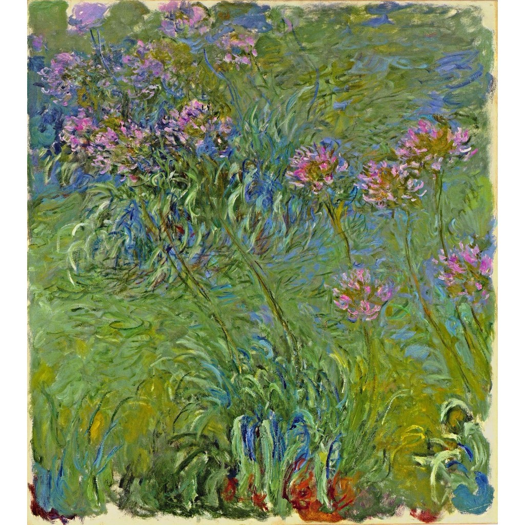 

100% handmade Claude Monet Oil Painting Reproduction on linen canvas,agapanthus-flowers-1917,free fast shipping,museum quality
