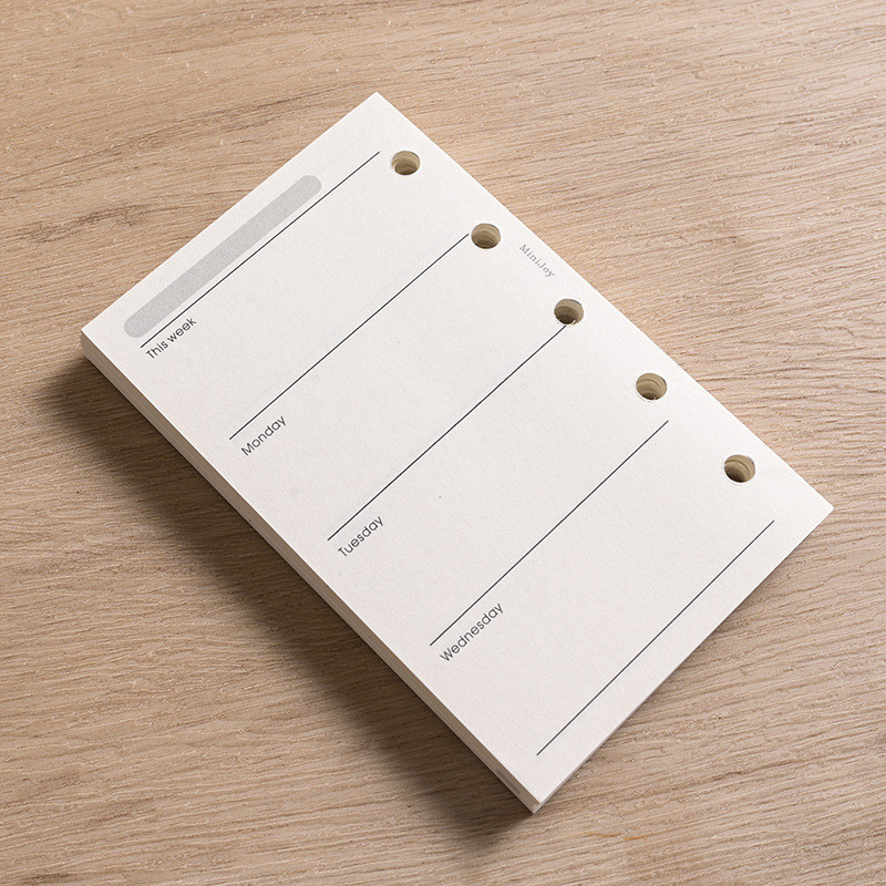 

M5/A8 Loose Leaf Notebook Refill Spiral Binder Inner Page Weekly Monthly To Do Line Dot Grid Inside Paper Stationery