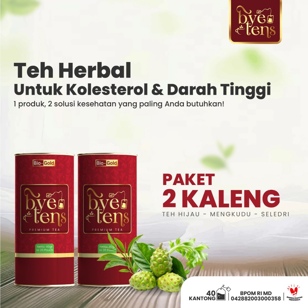

Paket 2 Kaleng Bye Tens - Teh Herbal Alami untuk Bantu Turunkan Tekanan Darah Tinggi Isi 20 Kantong
