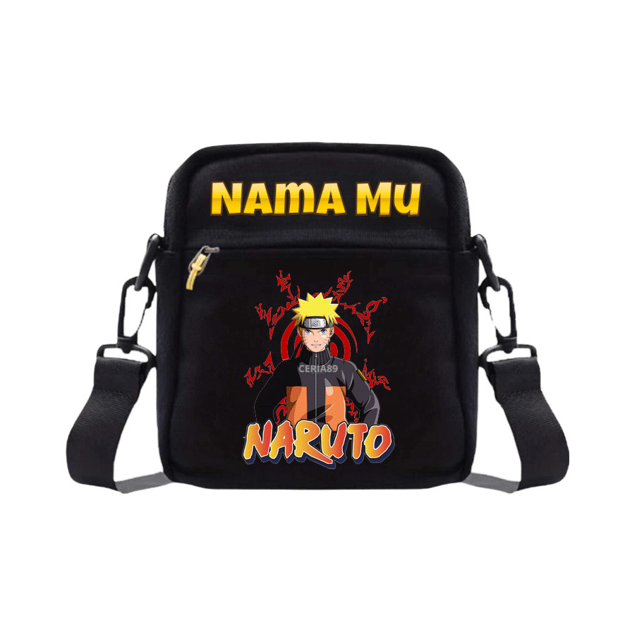 Tas Selempang Mini Naruto – Mini Sling Bag Karakter Anime Ninja, Motif Naruto Uzumaki, Tas Bahu Anak