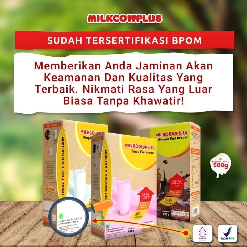 

MOCCA JAYA-MILKCOWPLUS SUSU SAPI 500G Original Fullcream 100% Susu Enak & Murah