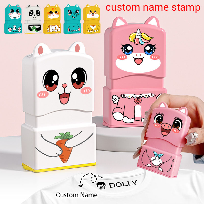 

Children's Name Seal Custom Student's Name Stamp Kindergarten Clothes Waterproof Name Sticker Kawaii Montessori Stamp Gift