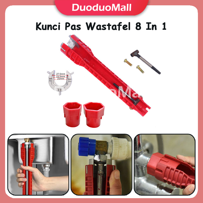 Kunci Pas Wastafel 8 In 1 / Kunci Pas Selang Kran Air Wastafel