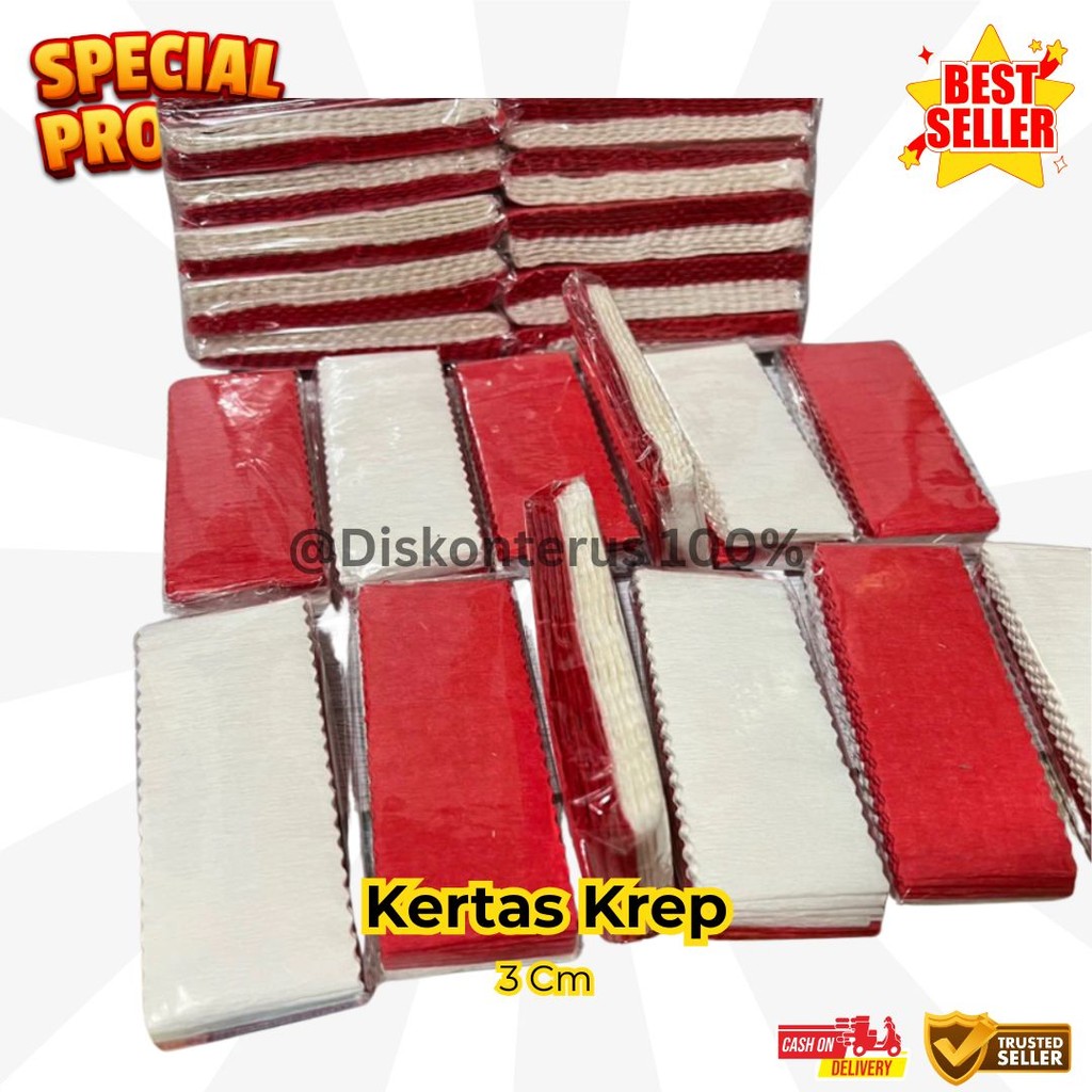 

[1 set] Kertas Krep/ Crepe Merah Putih Potong Edisi Merah Putih Lomba 17 Agustus Hiasan