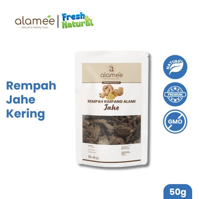 

ALAMEE Jahe Kering Iris Dried Ginger Rempah Rimpang Organik Alami Bumbu Masakan Masak Organic 50g fresh and natural