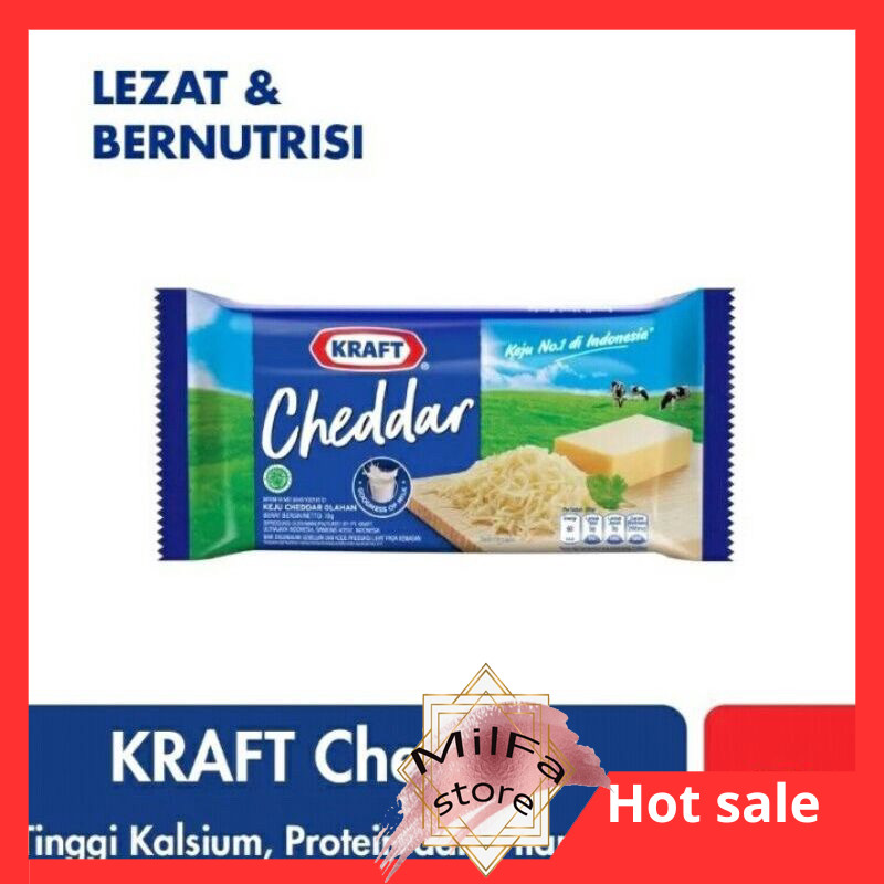 

MF1013 Keju Kraft Cheddar Tinggi Kalsium,Protein&Vitamin D 70 Gr