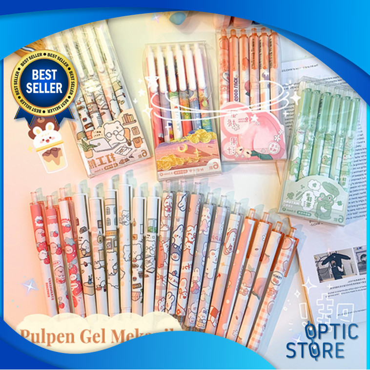 

OPTIC S5809 Set Ballpoint Gel 6 Pcs Pulpen Mekanik Set Isi 6 PCS Pulpen Gel