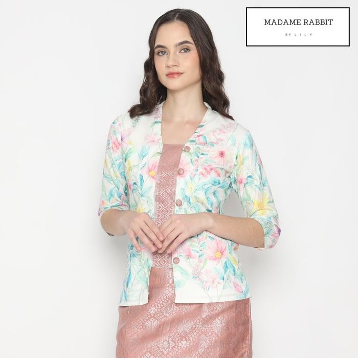 

Kebaya Lengan Panjang Putih Cantik Rapi Madame Rabbit Garden Color Pink Kutu Baru - Tebal, Pengantin, - XXL