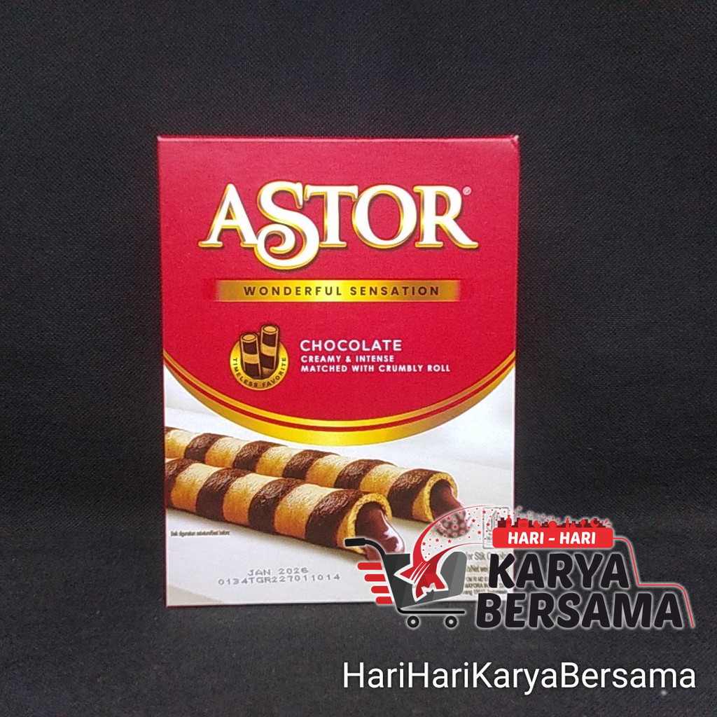 

MAKANAN RINGAN WAFER COKLAT ASTOR ROLL CHOCOLATE 80GR