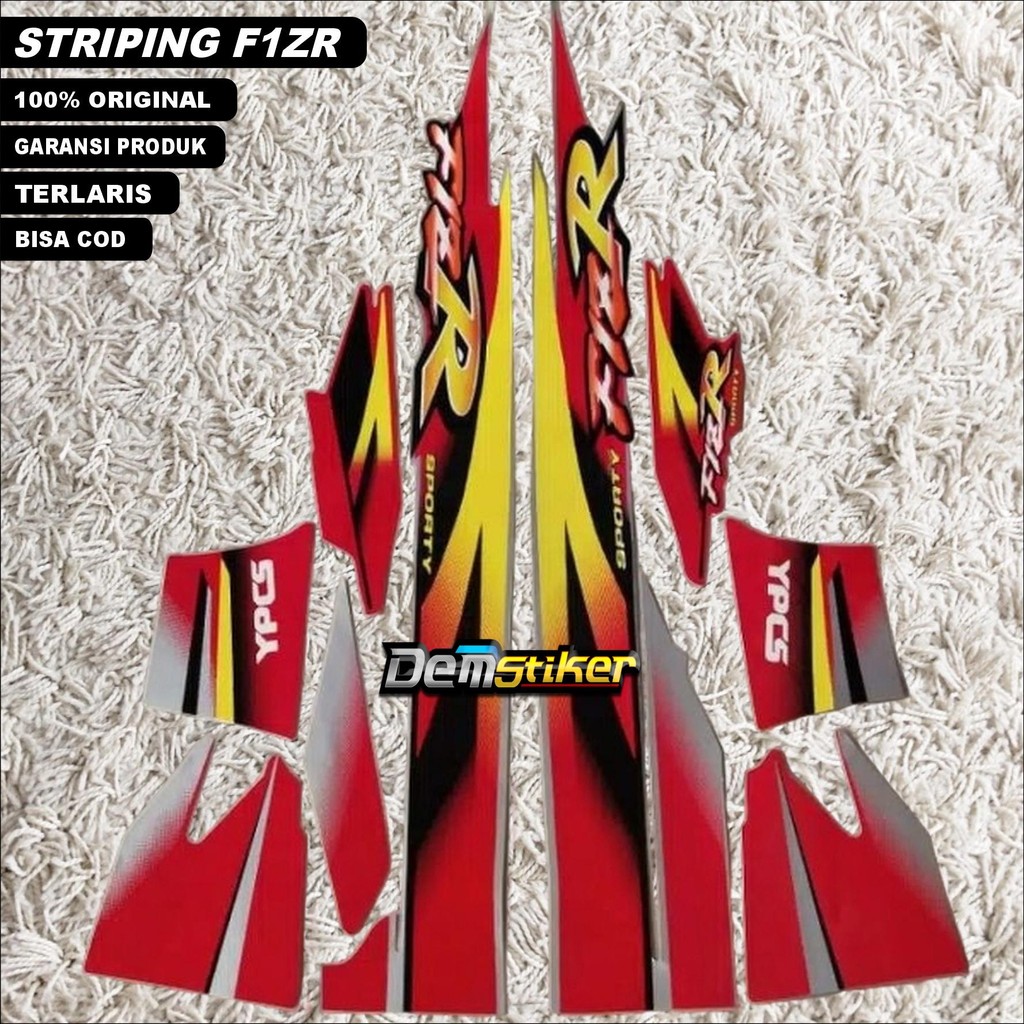 Striping sticker lis body yamaha f1zr fizr fiz r 1999 2000 limited edition merah silver