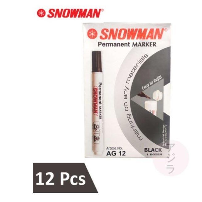 

Promo (12pc) SPIDOL PERMANEN SNOWMAN MARKER G 12 / SEPIDOL PERMANENT AG 12 - AG 12, Hitam Terlaris