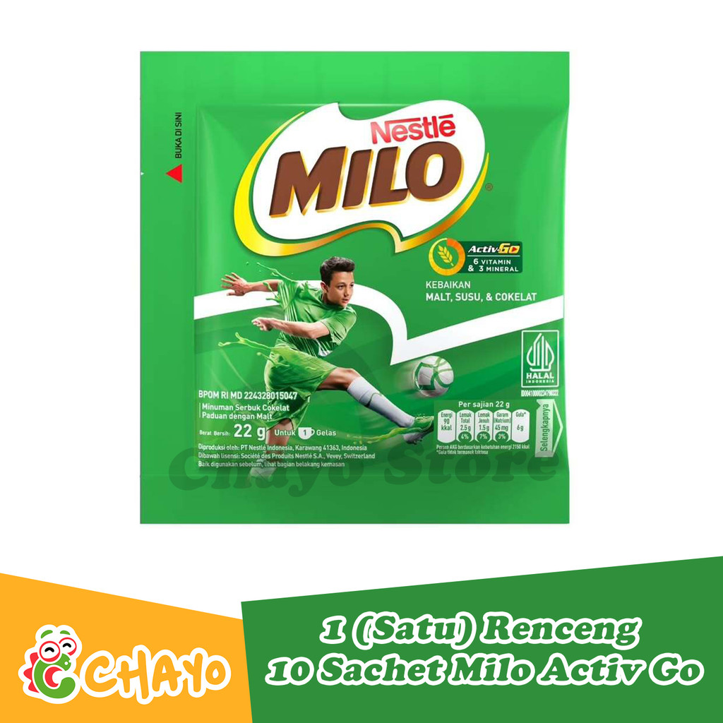 

MILO Activ Go Minuman Serbuk Coklat 1 Renceng 10x22GR