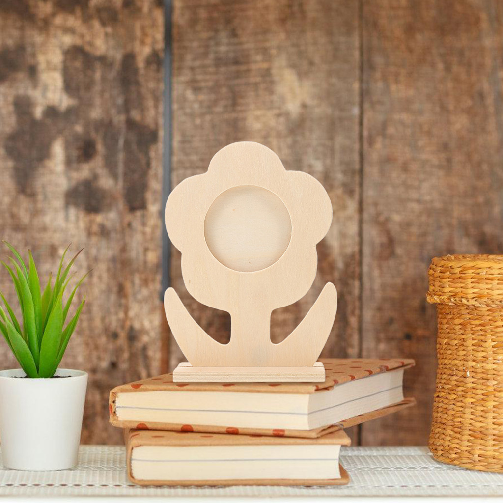 

5 PCS Prop Decoration Desktop Photo Frame Home Manual Painting Wooden Picture Holder