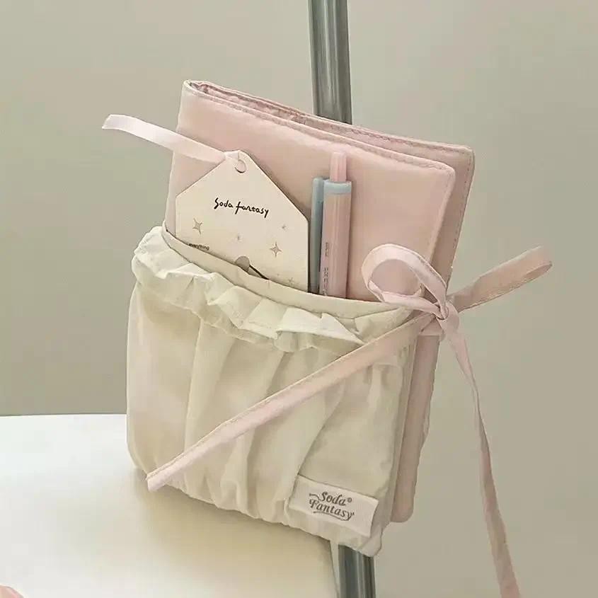 

Cute Pink White Cotton Fabric A6 Journal Notebook Diary Cover Ring Planners Organizer Girl Gifts Handmade