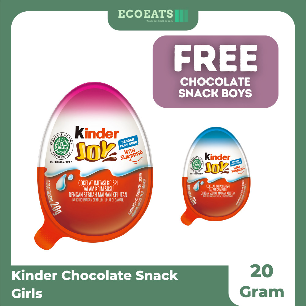 

[BUY 1 GET 1 FREE] Kinder Joy Girls Chocolate Snack 20 g Free Kinder Joy Boys Chocolate Snack 20 g
