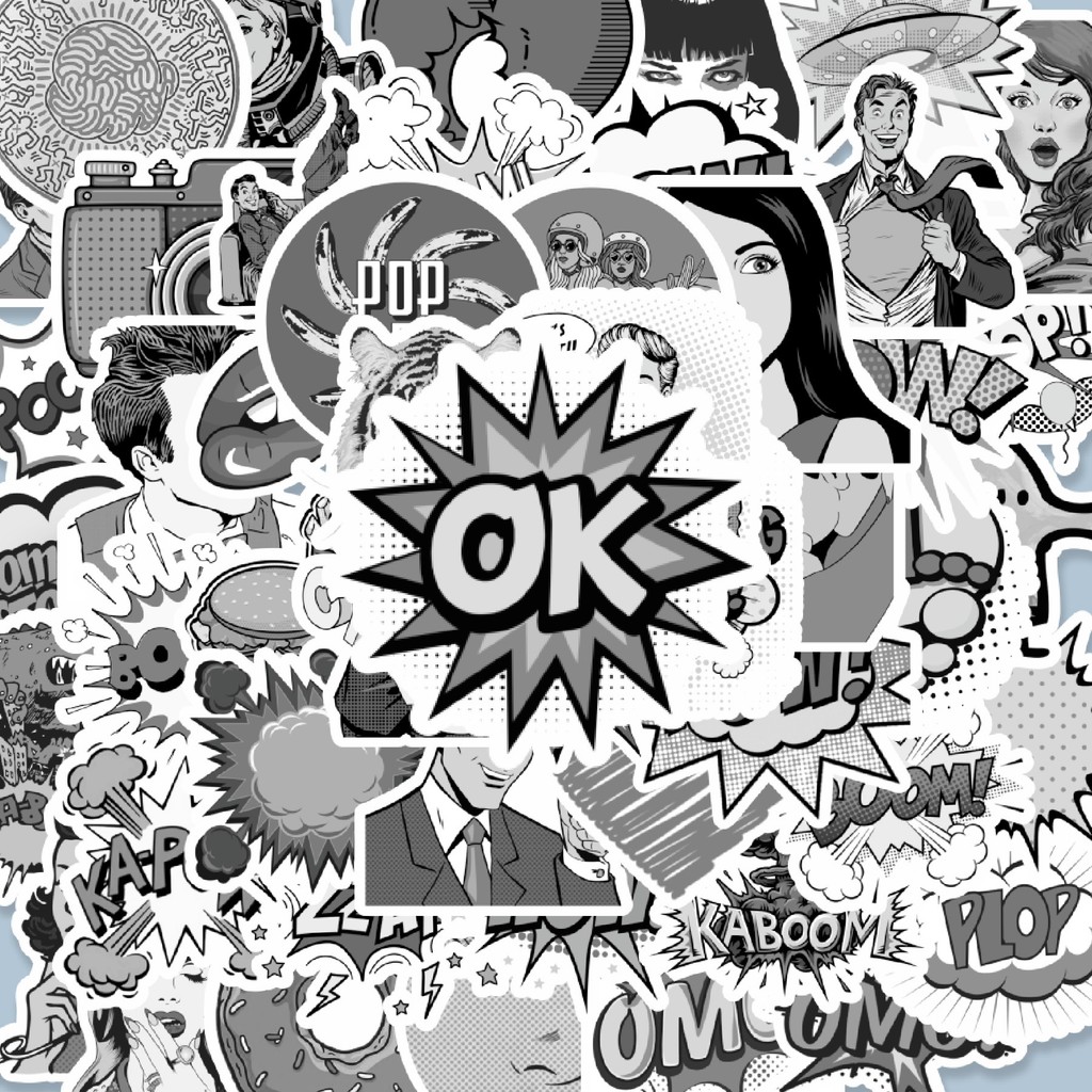 

100PCS Lucu Stiker Comic Pop Art Sticker Stiker Aesthetic Stiker Anti Air Stikers Berperekat Waterproof sticker decal buat Motor Helm Buku Journal Koper Casing HP Laptop Botol Minum Hadiah anak