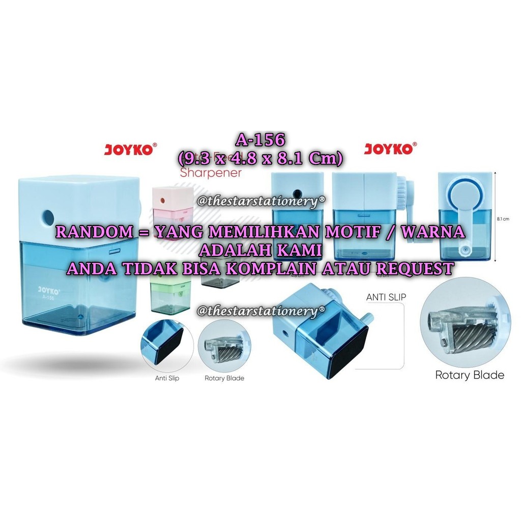 

(1 Biji) GROSIR Rautan Meja Putar JOYKO A-156 Rautan Serutan Putar Sharpener Joyko A-156 (1 Biji)