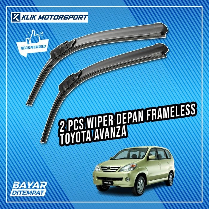 Wiper Avanza 2003 - 2011 / Wiper Mobil Frameless - 1 Set Depan - 2003 - 2011