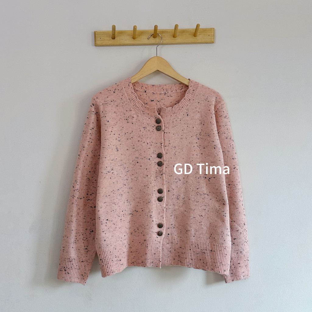 DISKON GDTIMA CARDIGAN WANITA BAJU RAJUT LENGAN PANJANG LEHER BULAT CARDIGAN