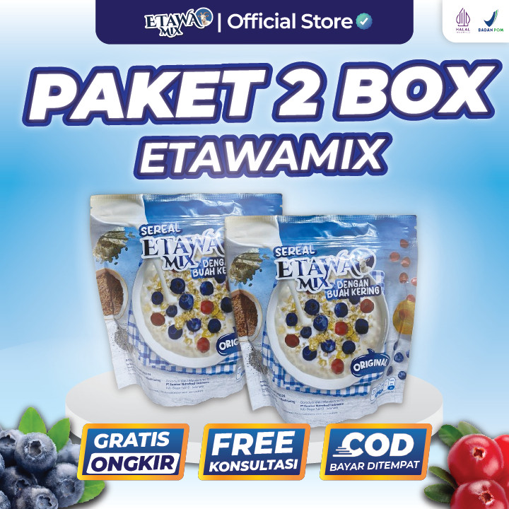 

Paket 2 Etawamix - Sereal Buah Kering Ampuh Atasi Gerd Asam Lambung Maag Kronis & Tukak Lambung