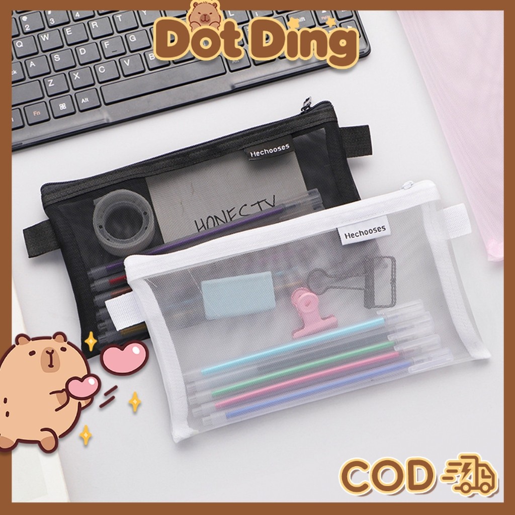 

[DOTDING] Tempat Pensil Jaring Transparan Kotak Pensil Aesthetic Murah Q037