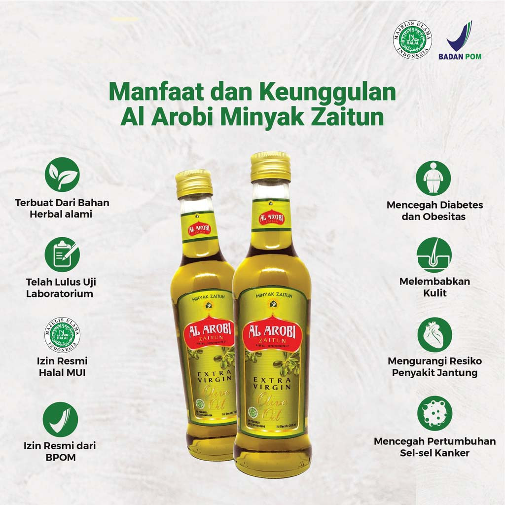 

AL AROBI - Minyak Zaitun Extra Virgin Perasan Pertama 285ml