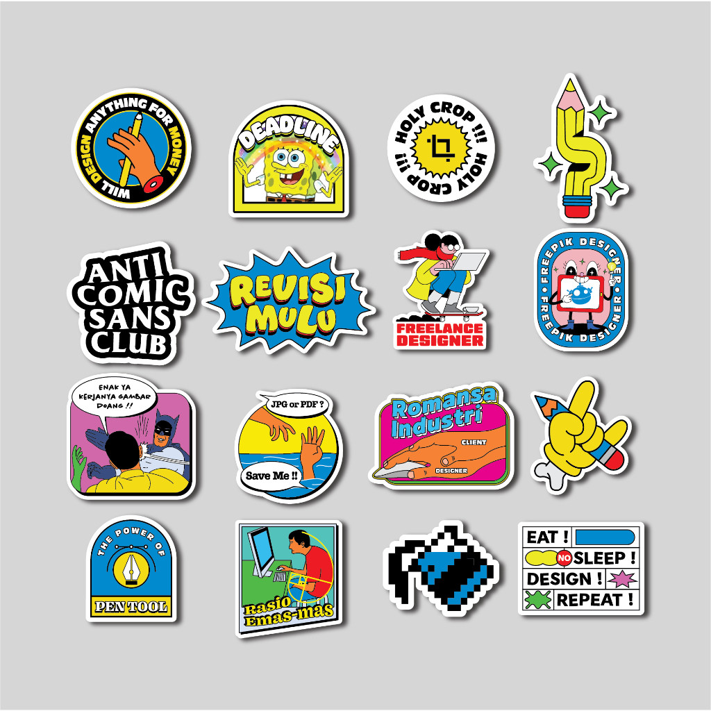 

Sticker Pack Designer Meme | Sticker Tumbler | Stiker Laptop Koper Helm