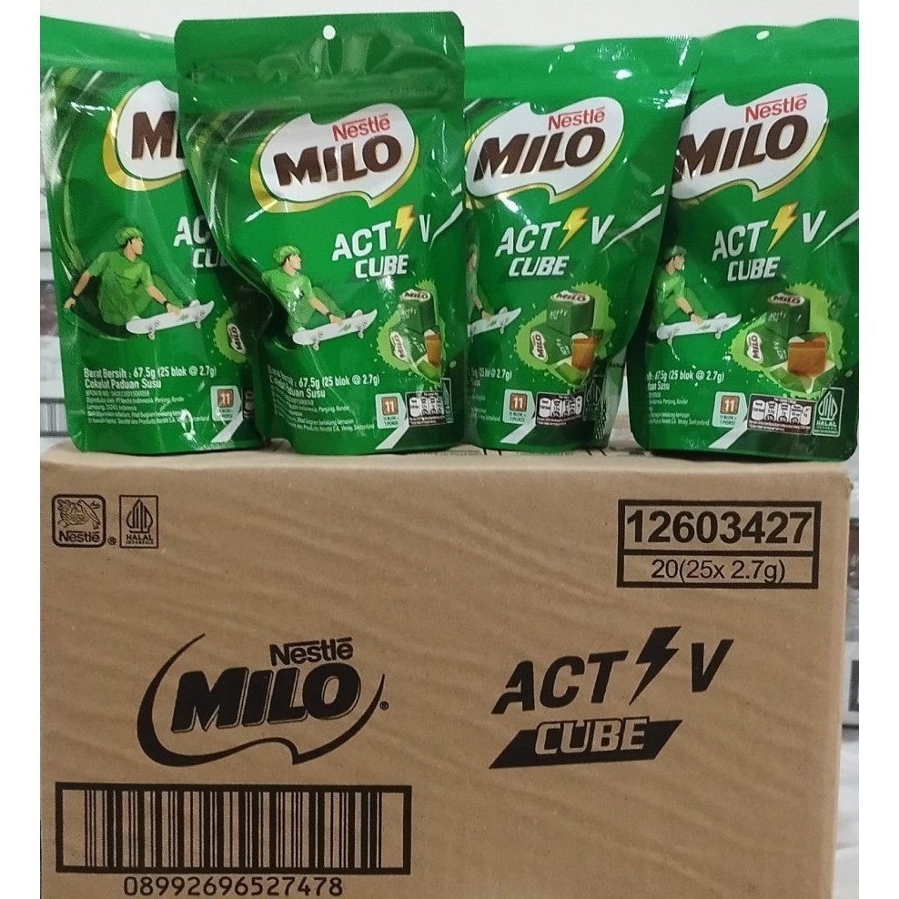 

TERLARIS Milo Activ Cube 4 Pack X 25 Pcs = 100 Pcs Coklat Kubus Premium Asli MILO