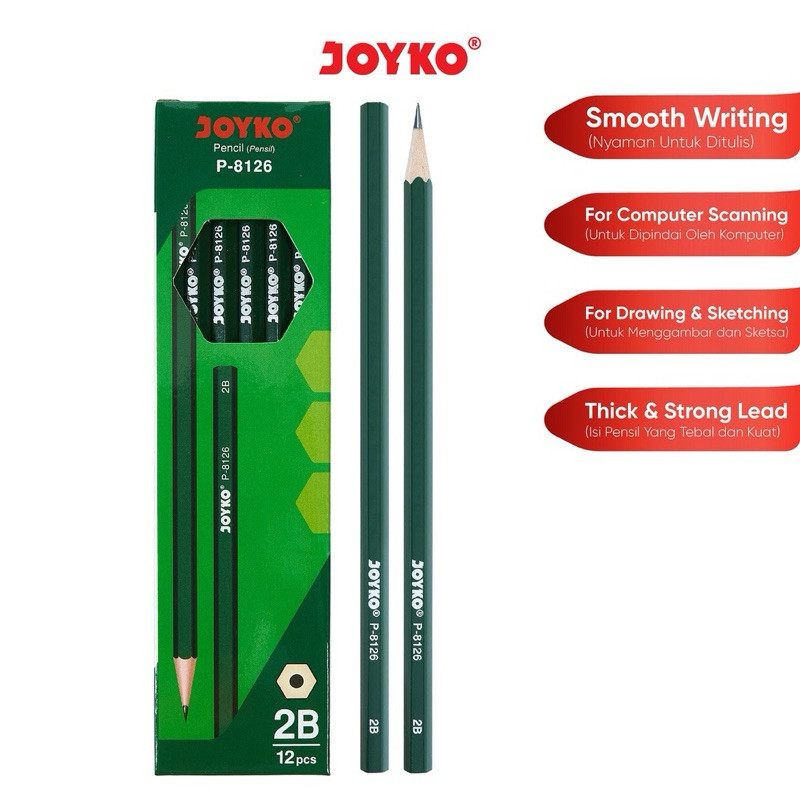 

(GAT) Pensil 2B Joyko P-8126 2B isi satuan (1 Pc )