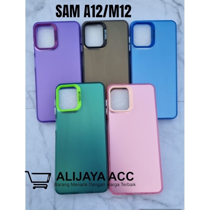 HARD CASE/SOFTCASE IMD HP SAMSUNG A12/M12 Casing HYBRID IMD SO SCOOL PLATE HOLOGRAM BAHAN BAGUS