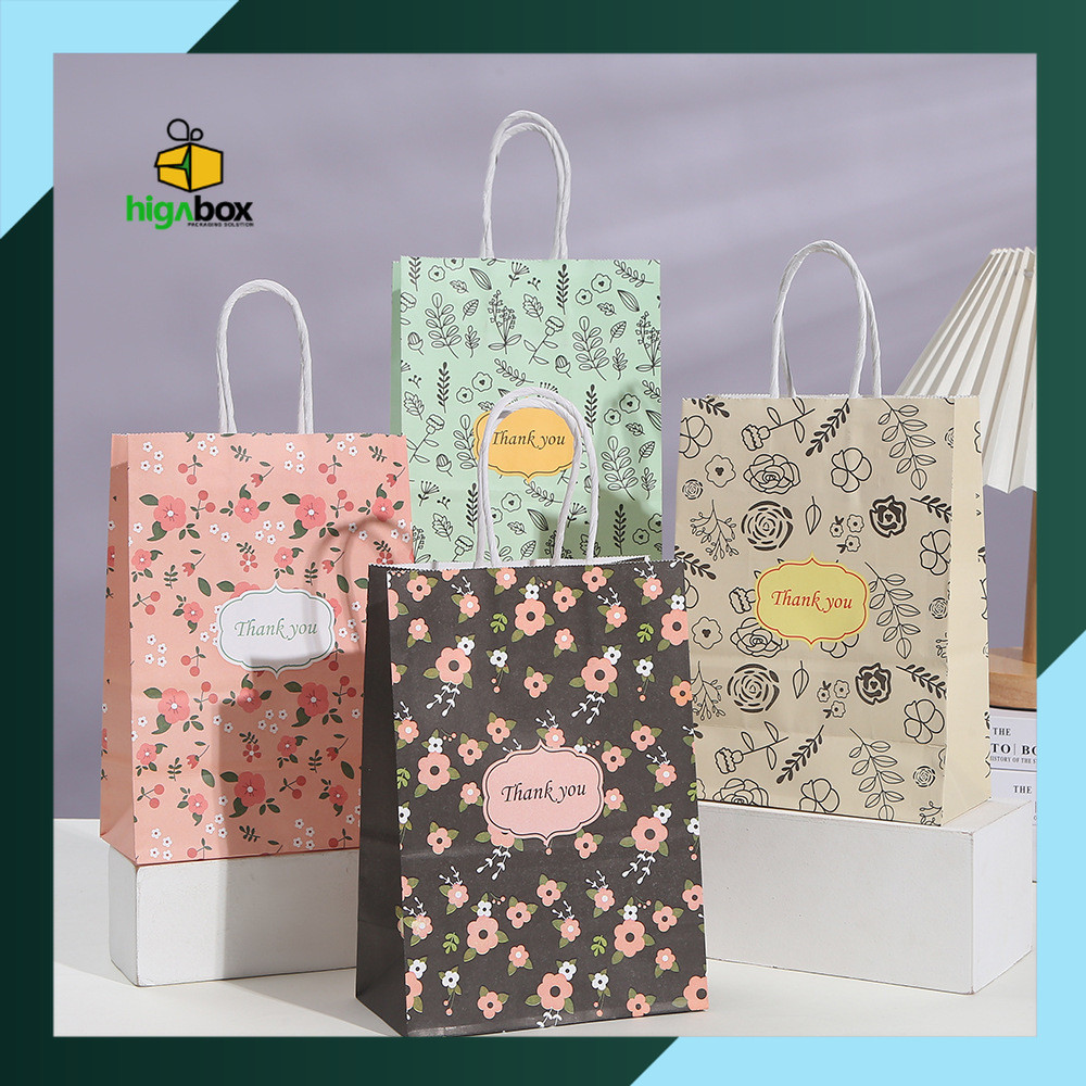 

Paper Bag Random motif Thank you & For You Random / Goodie Bag Thank you / Paper Bag Motif / Paper Bag Karakter Bunga I AK01I2