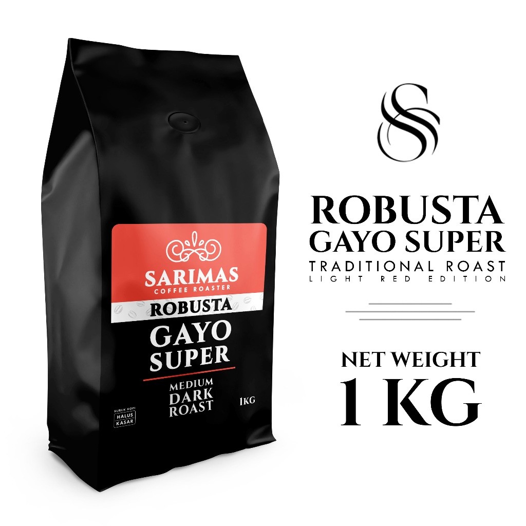 

KOPI ROBUSTA GAYO SUPER 1KG SARIMAS (KOPI BUBUK) FRESH ROASTED - LIGHT RED