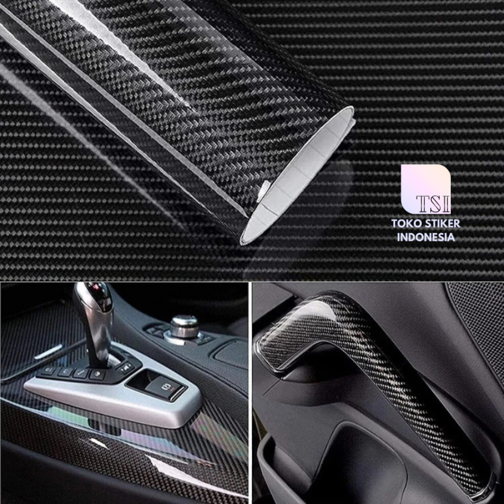 Stiker Karbon 2D 3D 6D Premium High Quality Glossy Forged Kevlar Black Skotlet Carbon