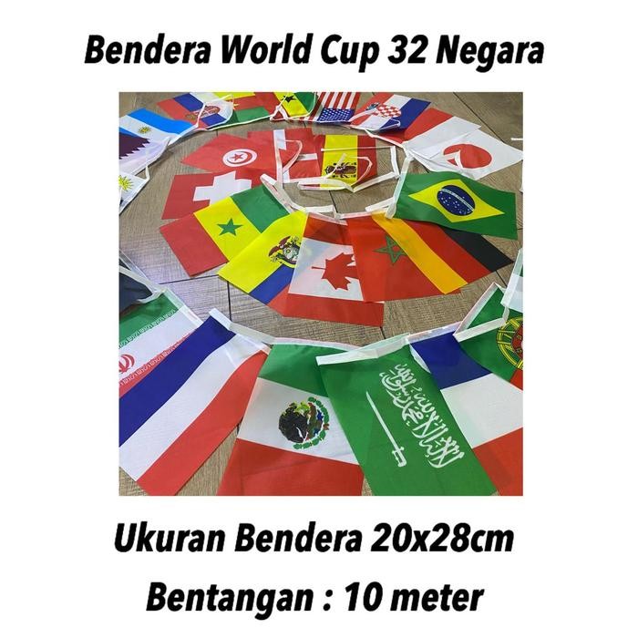 Bendera Renceng 32 Negara Piala Dunia Bendera Dekorasi Piala Dunia - Besar 32 Negara