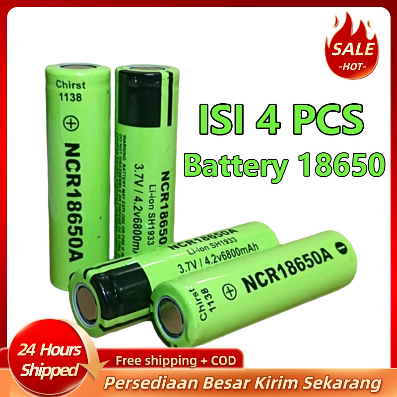 18650 battery charger 6800mah / Batterai Charger 18650 Li-ion 3.7v/4.2v - 6800mAh Warna Hijau Plus C