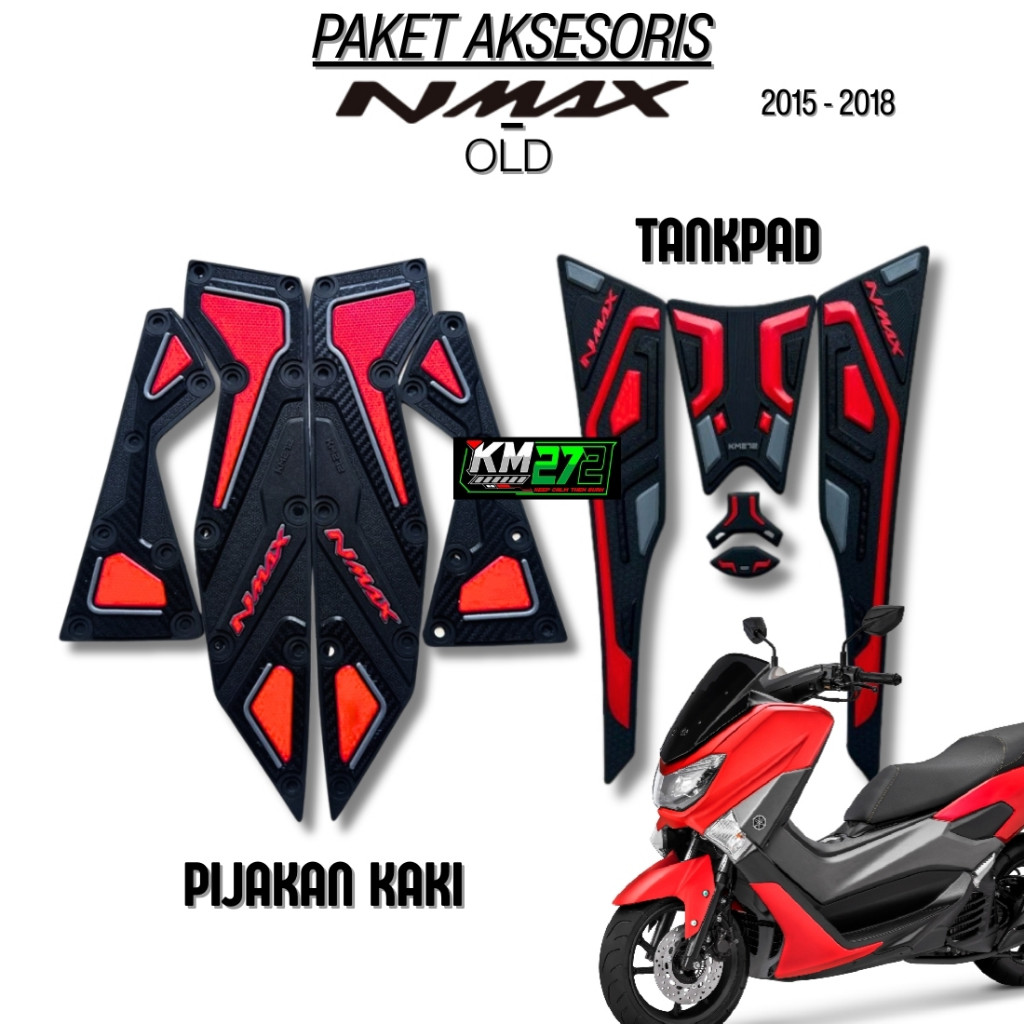 KM272 Paket Aksesoris  Nmax Old 2015 - 2018 | Karpet | Tankpad Nmax Old Full Karet Premium
