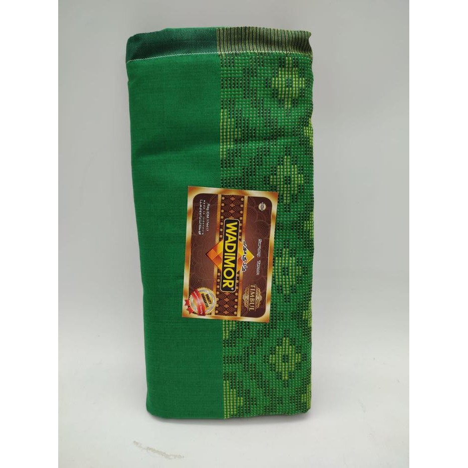 Wadimor Polos Warna Tumpal Timbul Sarung Tenun Dewasa Original - Hijau Tua