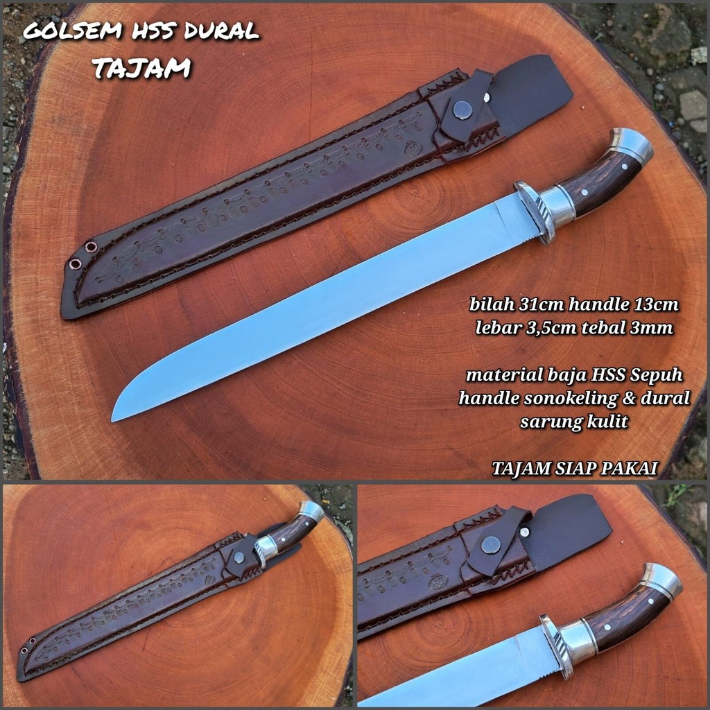 Golok Sembelih Hss Sarung Kulit Siap Pakai