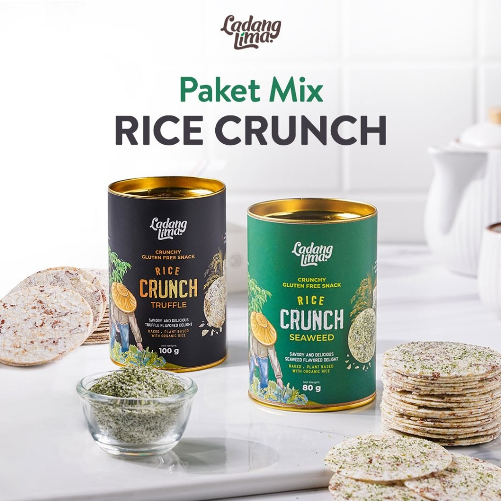 

Paket Mix Rice Crunch - Crunchy Gluten Free Snack Tinggi Serat Bebas MSG