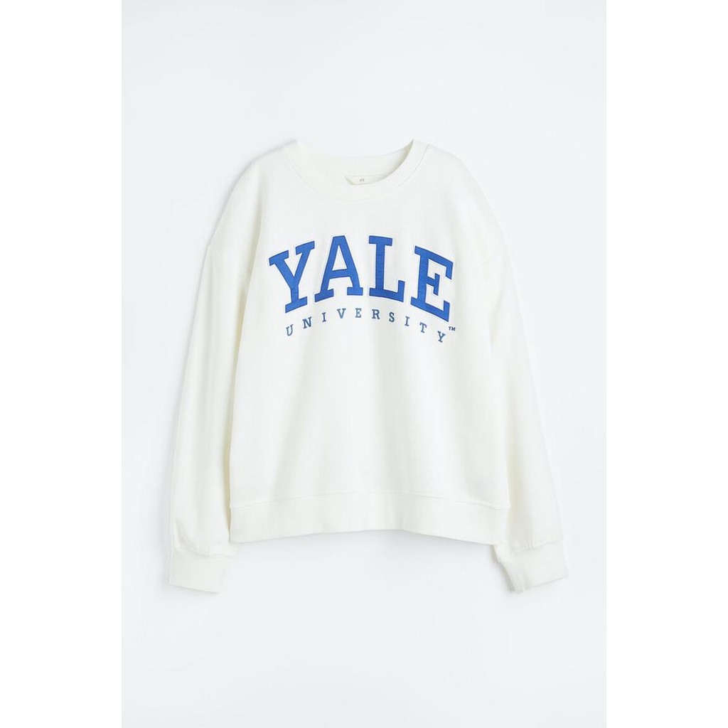 H&M Motif-detail sweatshirt - White/Yale - XS