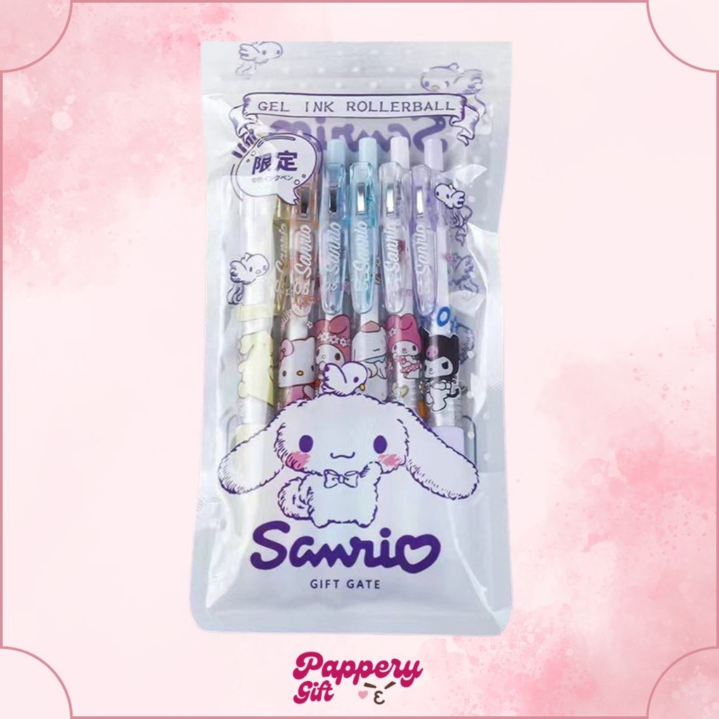 

Pulpen gel mekanik 1 set isi 6pcs / Pulpen mekanik motif cinnamonroll kawaii sanrio - SE0449